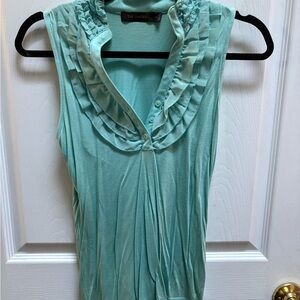 The Limited Women's Ruffled Sleeveless Blouse - Aqua